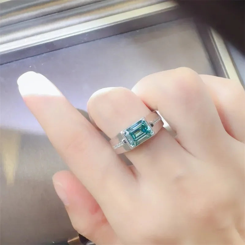 Moissanite Rectangle Ring Isabella - 3 Carat Coastal Shine Women's Ring Velanci