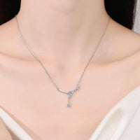 1 Carat Moissanite Necklace - Rhodium-Plated Sterling Silver Velanci