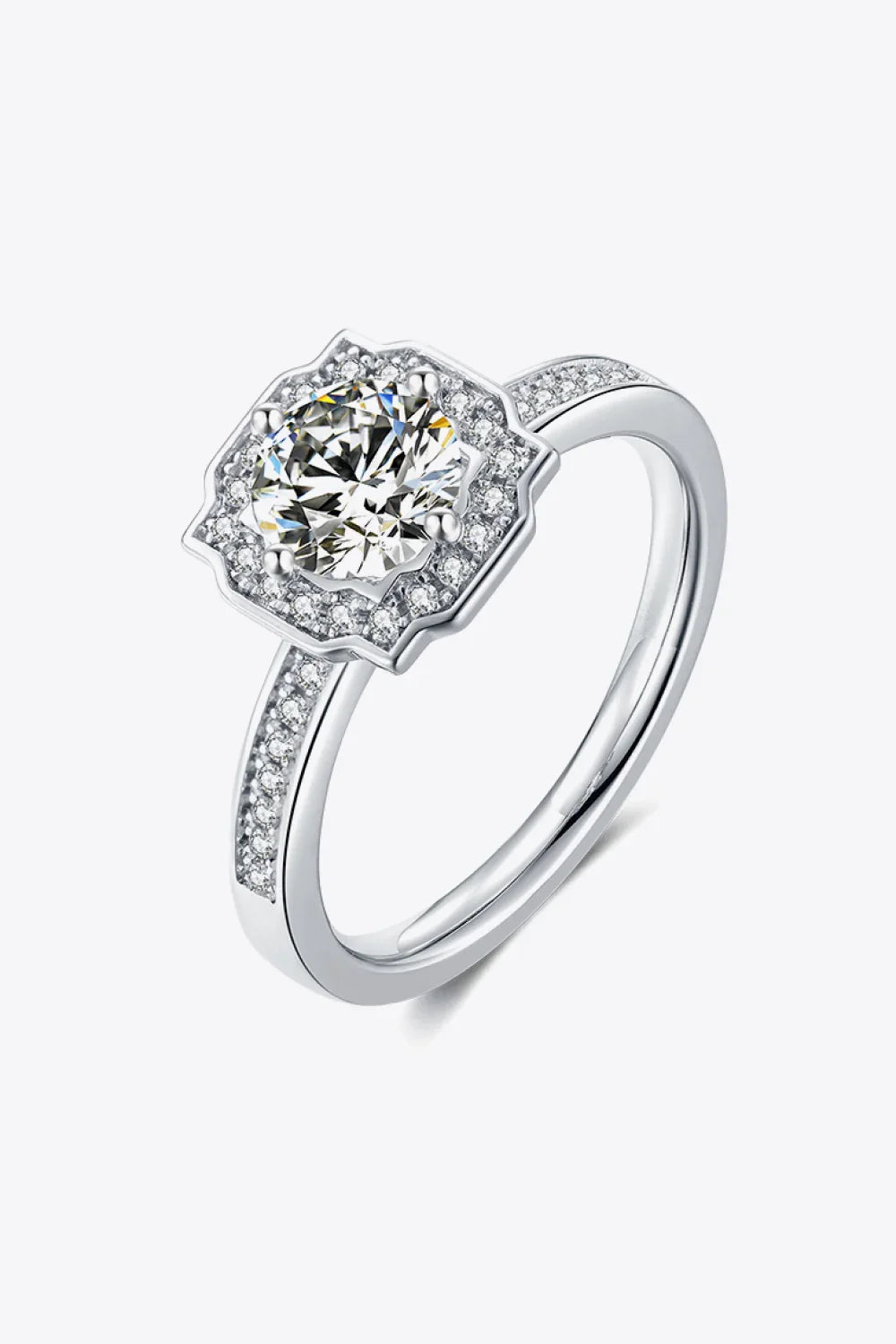 1 Carat Moissanite Ring Giulia - Halo Diamond Sparkle Women's Ring Velanci