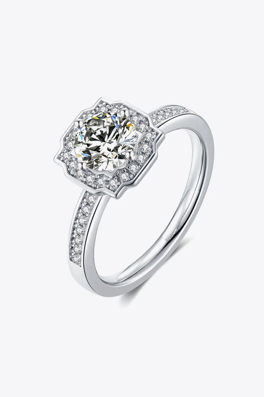 1 Carat Moissanite Ring Giulia - Halo Diamond Sparkle Women's Ring Velanci