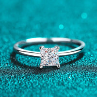 Sterling Silver Moissanite Ring Giulia - Minimalist Glow Women's Ring Velanci