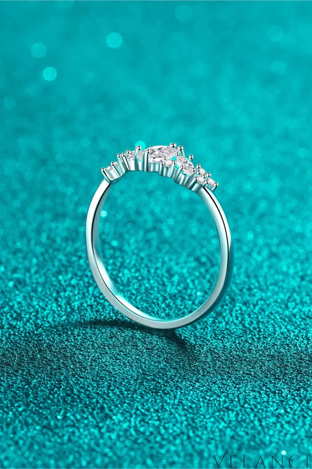 Moissanite Ring Alessia - Rhodium Plated Sparkle Shine Women's Ring Velanci