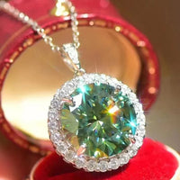 10 Carat Moissanite Platinum-Plated Necklace Velanci