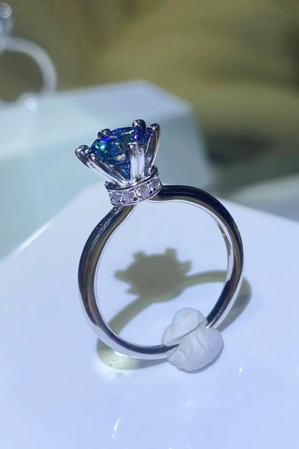 Moissanite Ring Alessia - 1 Carat Minimalist Solitaire Women's Ring Velanci