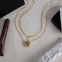 Two-Piece Pendant Necklace In 18K Gold-Plated Finish Velanci