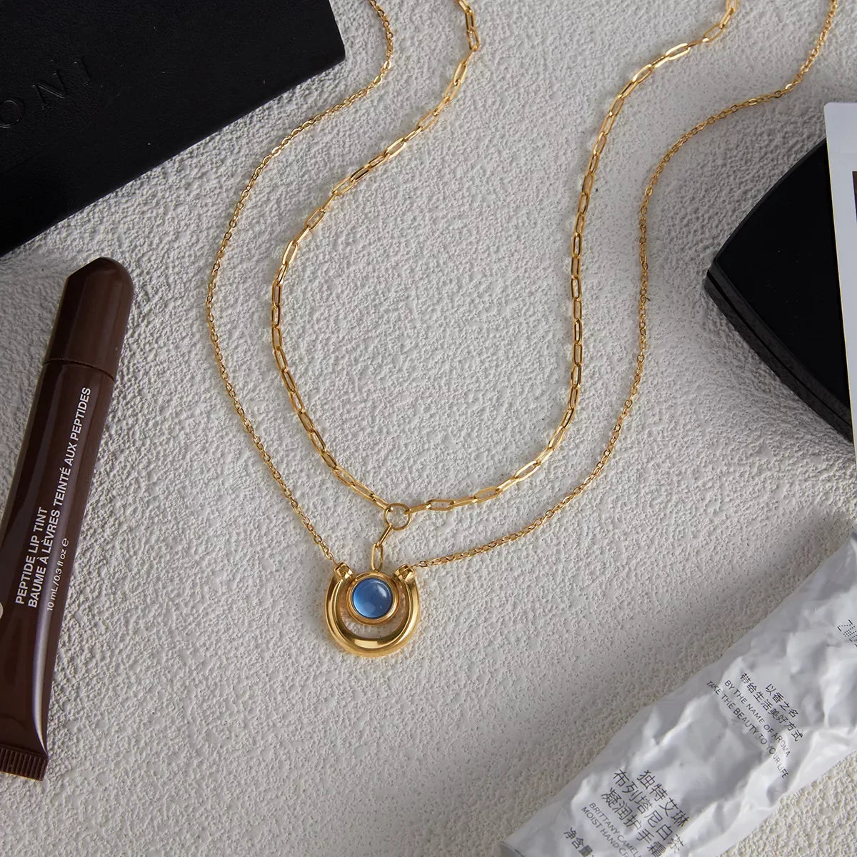 Two-Piece Pendant Necklace In 18K Gold-Plated Finish Velanci