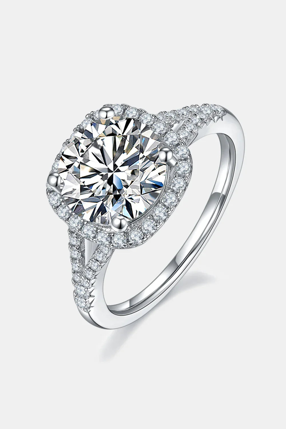 3 Carat Moissanite Halo Ring Giulia - Bold Center Sparkle Women's Ring Velanci