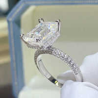 5 Carat Moissanite Ring Sofia - Emerald Cut Sparkle Women's Ring Velanci