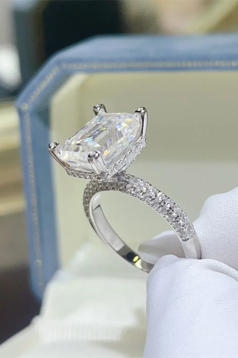 5 Carat Moissanite Ring Sofia - Emerald Cut Sparkle Women's Ring Velanci