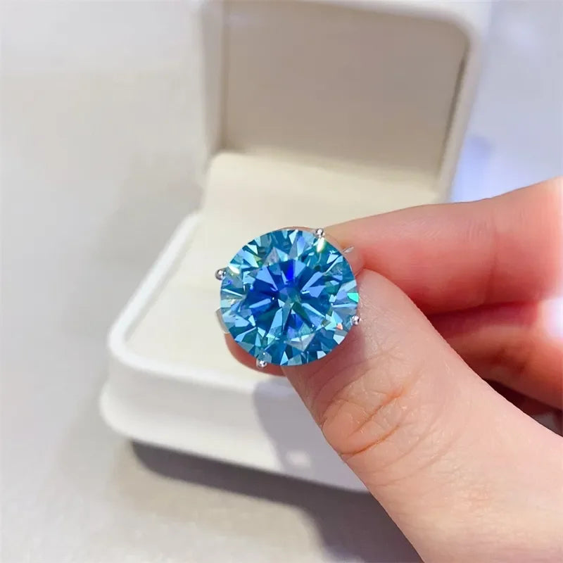 Moissanite Ring Sofia - 5 Ct Sterling Silver Sparkle Women's Ring Velanci