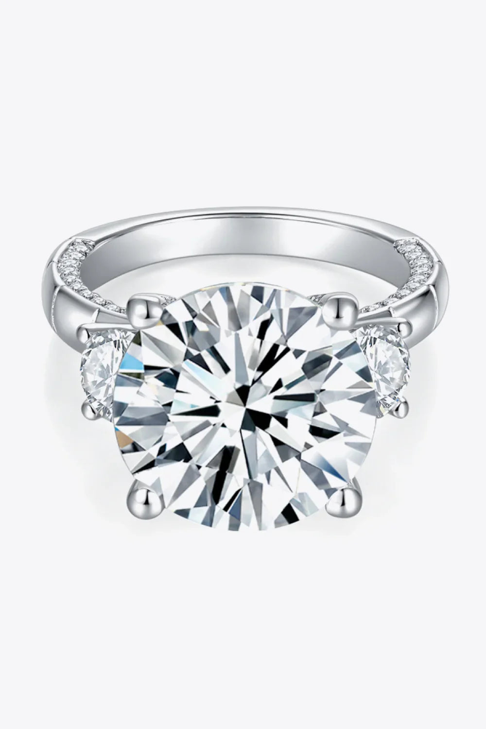 Ring Alessia - 8.6ct Moissanite, Platinum-Plated, Silver 925 Women's Ring Velanci