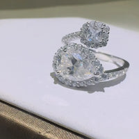 2 Carat Moissanite Silver Bypass Ring Giulia - Shine Women's Ring Velanci