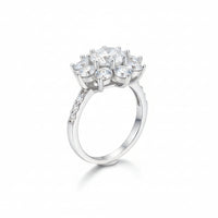 1 Carat Moissanite Flower Ring Sofia - Petal Halo Shine Women's Ring Velanci