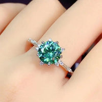 Moissanite Ring Allegra - 1 Carat Platinum-Plated Shine Women's Ring Velanci