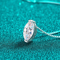 Moissanite Necklace - 1 Carat Rhodium Plated Silver Velanci