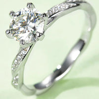 Ring Valentina - 1 Carat Moissanite, Sterling Silver Women's Ring Velanci