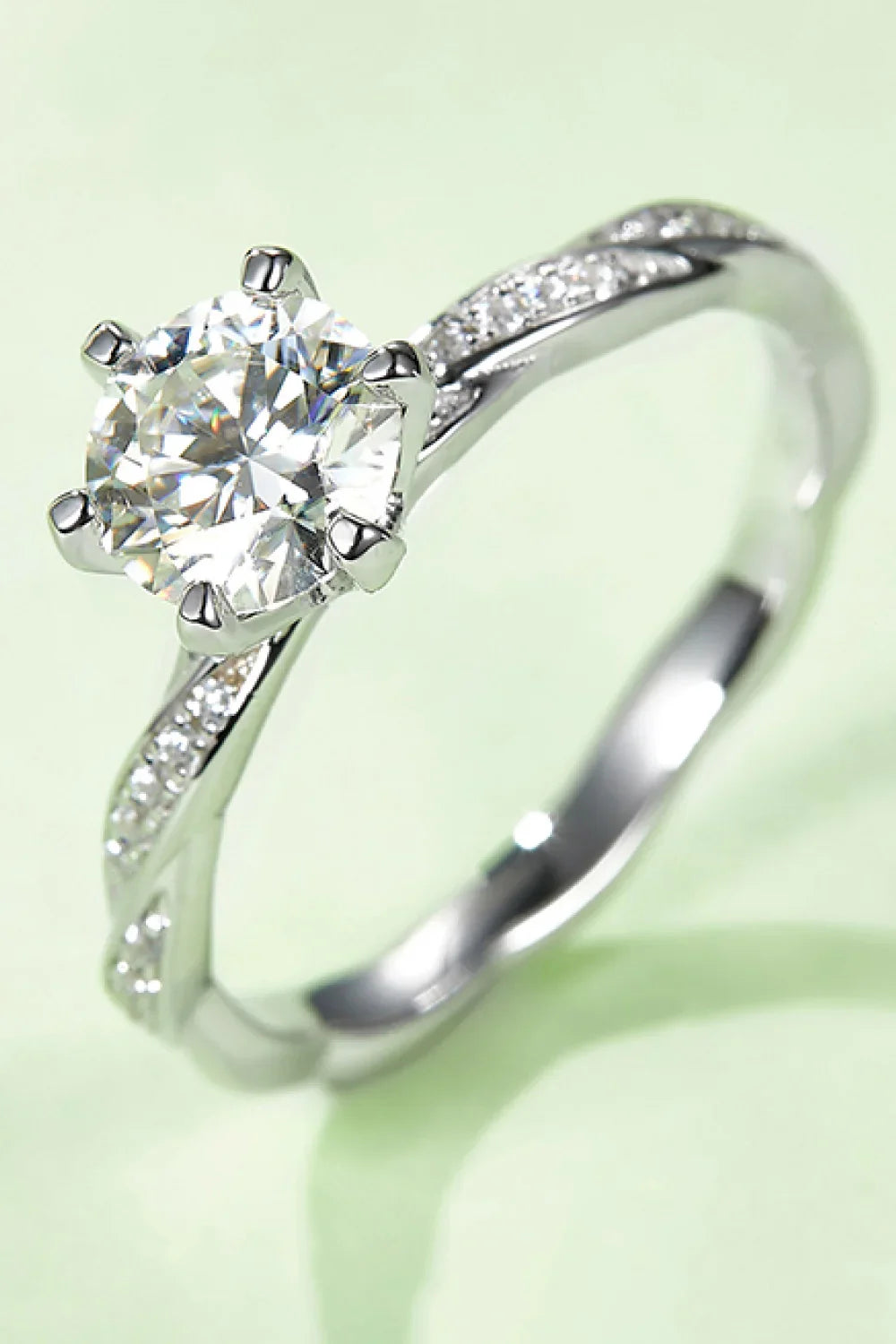 Ring Valentina - 1 Carat Moissanite, Sterling Silver Women's Ring Velanci