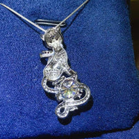 2 Carat Moissanite Necklace - Platinum-Plated Sterling Shine Velanci