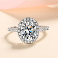 Ring Bianca - 2ct Moissanite Halo Ring, Sterling Silver Women's Ring Velanci