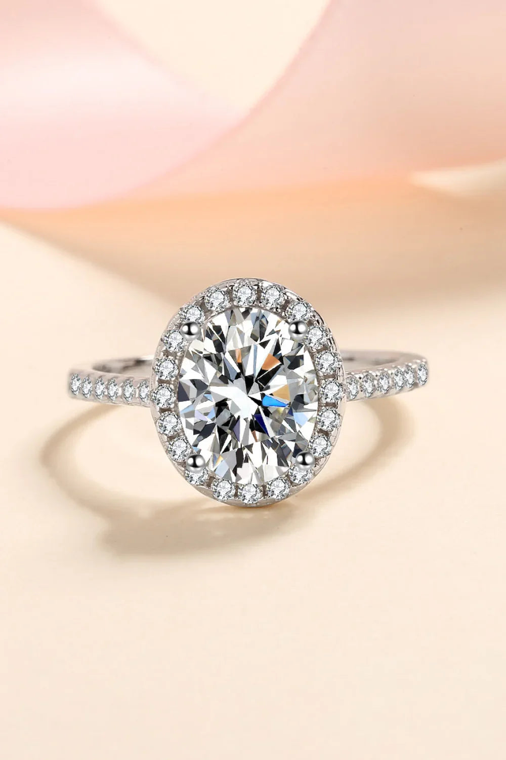 Ring Bianca - 2ct Moissanite Halo Ring, Sterling Silver Women's Ring Velanci