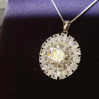 5 Carat Moissanite Platinum-Plated Sterling Silver Necklace Velanci