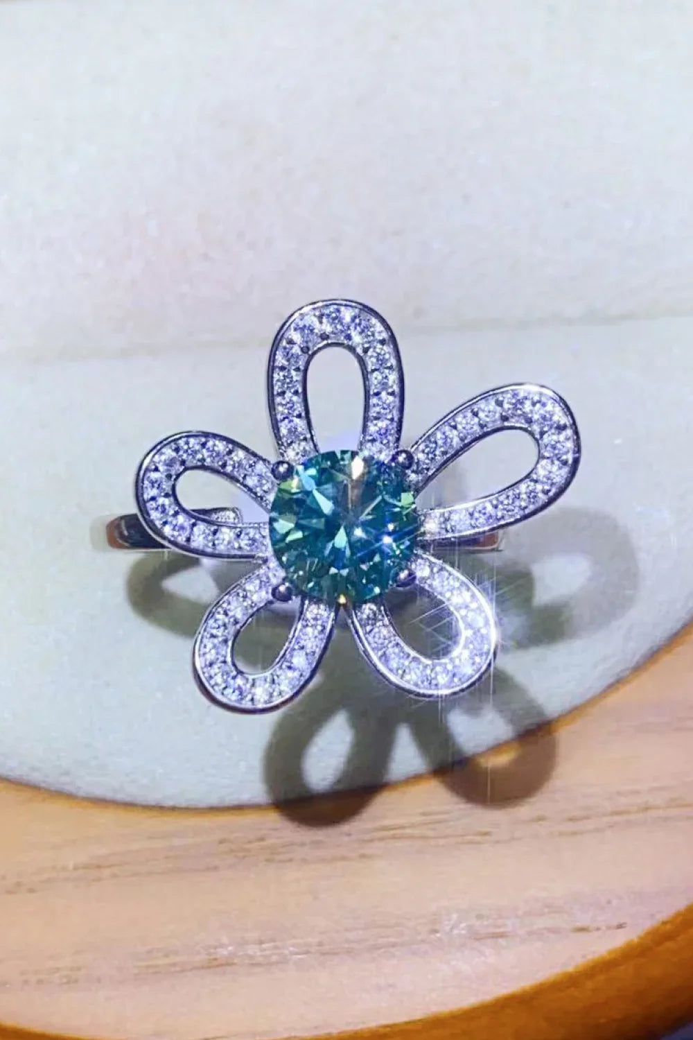 Ring Giulia - 1 Carat Moissanite, Open Flower Design Women's Ring Velanci