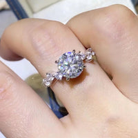 Ring Giulia - 2ct Moissanite Platinum-Plated Sterling Silver Women's Ring Velanci