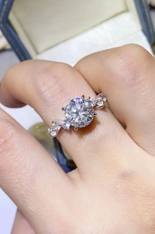 Ring Giulia - 2ct Moissanite Platinum-Plated Sterling Silver Women's Ring Velanci