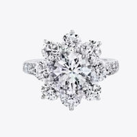 1 Carat Moissanite Flower Ring Sofia - Petal Halo Shine Women's Ring Velanci