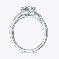 Moissanite Ring Ariella - Crisscross 1Ct Sterling Silver Women's Ring Velanci