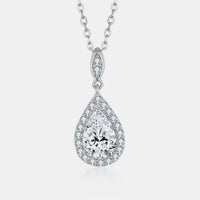Moissanite Teardrop Necklace - Sterling Silver Shine Velanci