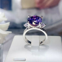 Ring Giulia - 5 Carat Purple Moissanite Sterling Silver Women's Ring Velanci