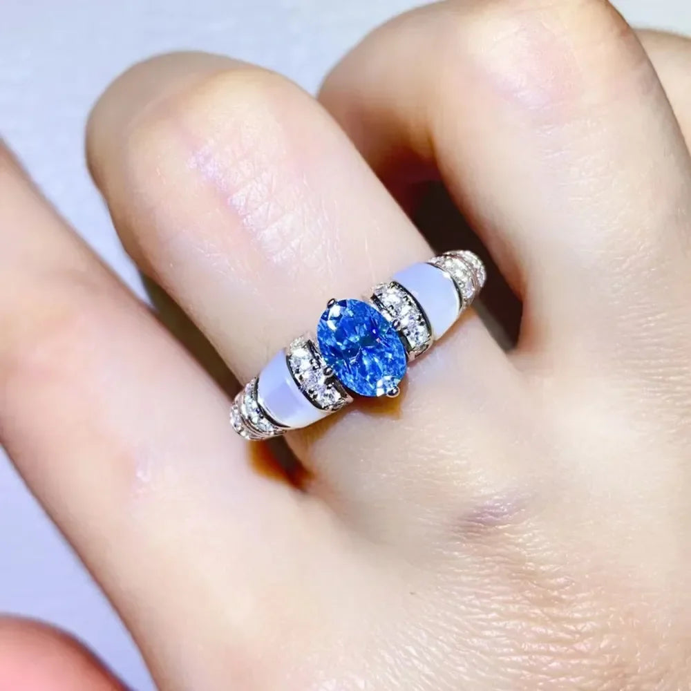 Ring Alessia - 1 Carat Moissanite Sterling Silver Ring Women's Ring Velanci