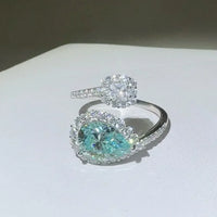 Sterling 2 Carat Moissanite Ring Elena - Bypass Halo Women's Ring Velanci