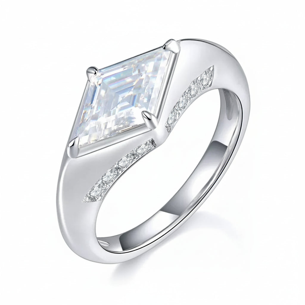 Ring Bianca - 2 Carat Moissanite Sterling Silver Sparkle Women's Ring Velanci