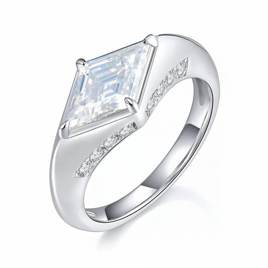 Ring Bianca - 2 Carat Moissanite Sterling Silver Sparkle Women's Ring Velanci