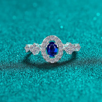 Sterling Silver Moissanite Ring Isabella - Halo Sparkle Women's Ring Velanci