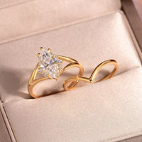 Ring Set Giovanna - 2 Carat Moissanite Sterling Silver Women's Ring Velanci