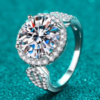 Ring Alessia - 5 Carat Moissanite Sterling Silver Halo Women's Ring Velanci