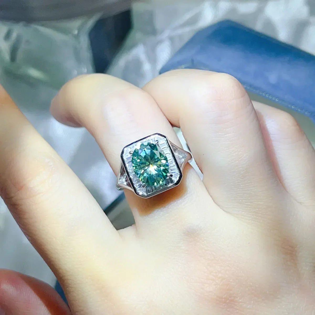 Engagement Ring Giulia - 3 Carat Starglow Moissanite Square Women's Ring Velanci