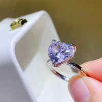 Ring Valentina - 5 Carat Heart Moissanite Sterling Silver Women's Ring Velanci