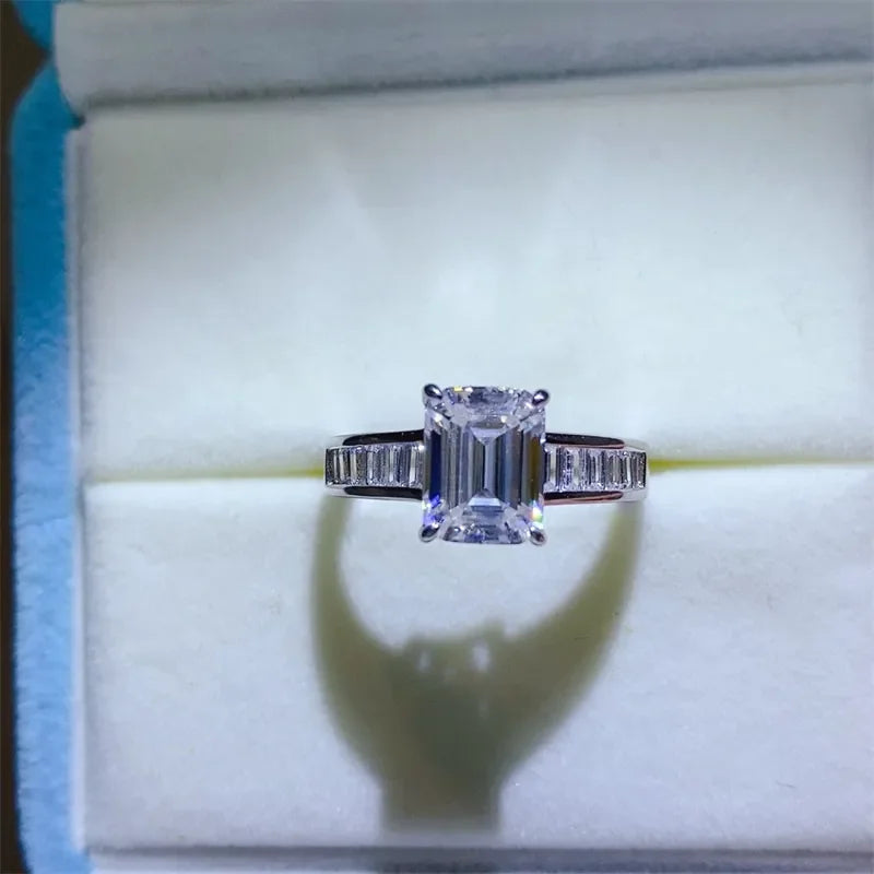 Moissanite Ring Giovanna - 3ct Sterling Silver Shine Women's Ring Velanci