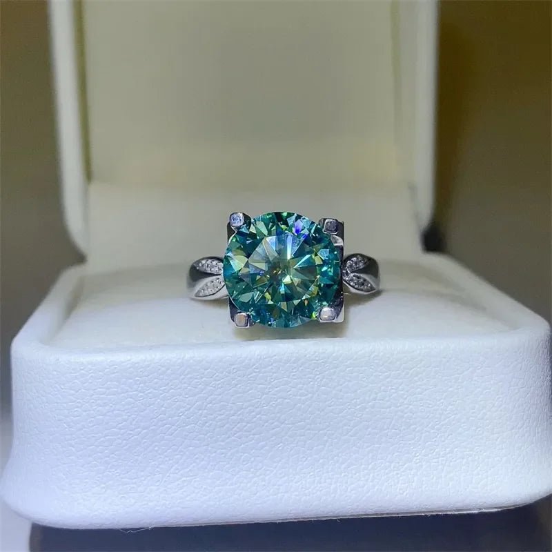 Ring Bianca - Bold 5 Carat Moissanite Sterling Silver Shine Women's Ring Velanci