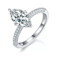 Ring Giulia - 2 Carat Moissanite Silver, Platinum-Plated Women's Ring Velanci