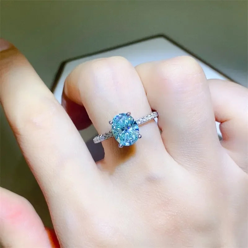Moissanite Zircon Ring Giulia - 2-Carat Center Shine Women's Ring Velanci
