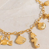 Ocean Theme Necklace - 18K Gold-Plated Coastal Motif Velanci
