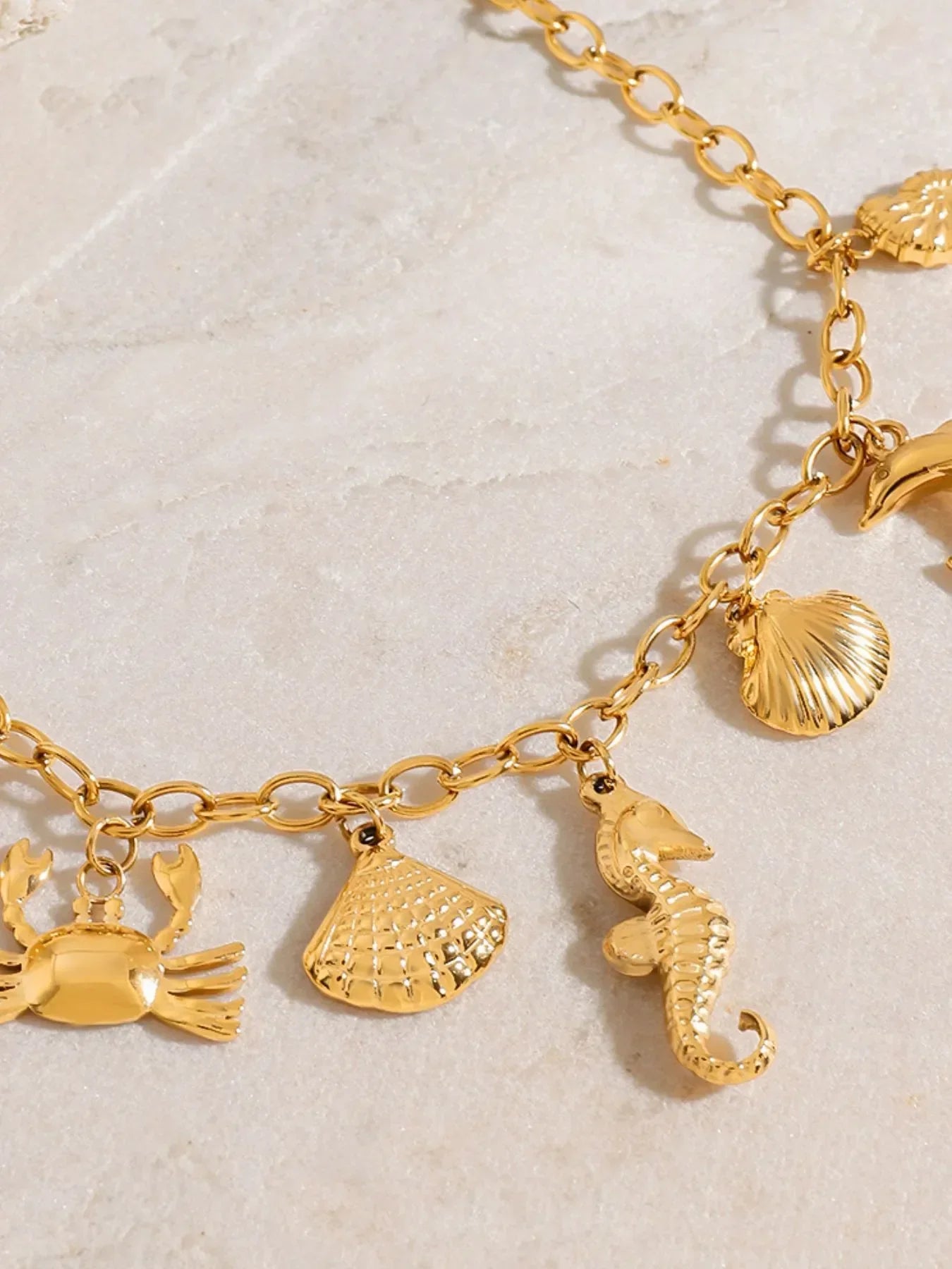 Ocean Theme Necklace - 18K Gold-Plated Coastal Motif Velanci