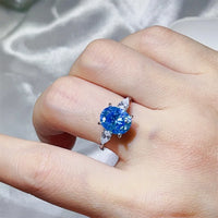 3 Carat Moissanite Sterling Silver Ring Adele - Coastal Glow Women's Ring Velanci
