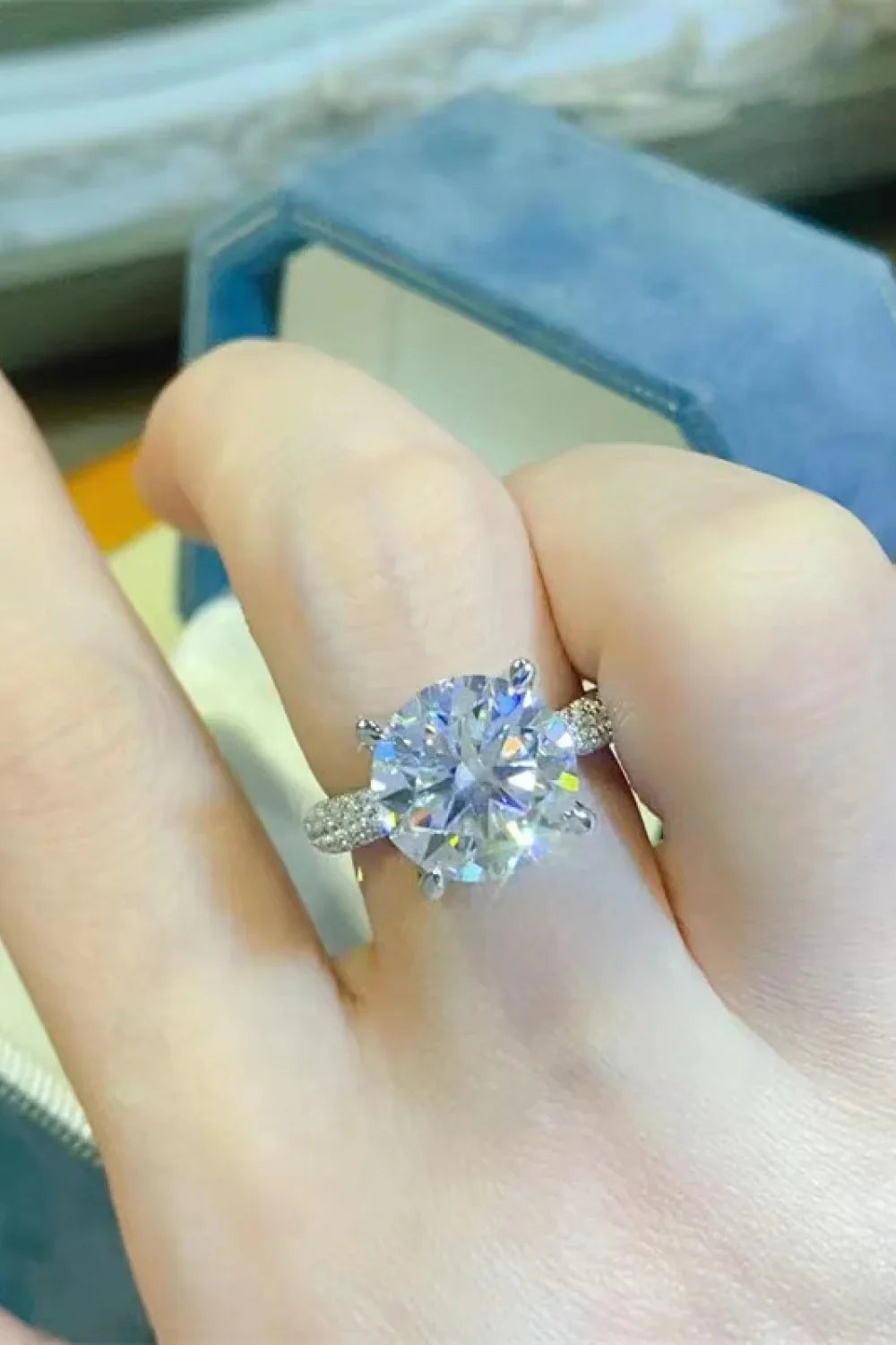 Moissanite Sterling Ring Isabella - Sparkling Brilliance Women's Ring Velanci