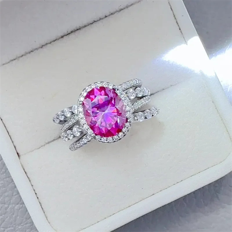 3 Carat Moissanite Ring Aurora - Radiant Halo Sparkle Women's Ring Velanci